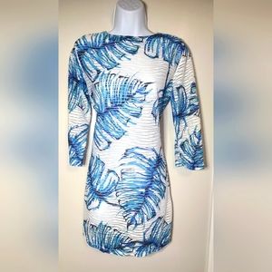 Sheer Cover up Or Dress small Blue white‎ floral - summer dress cruise dress